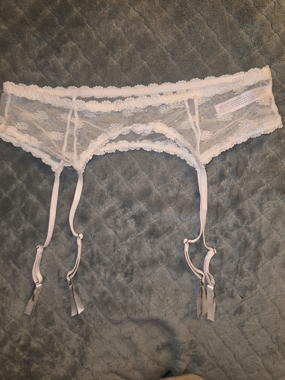 Auden Bridal White Lace Suspender Belt Pull On Size Large